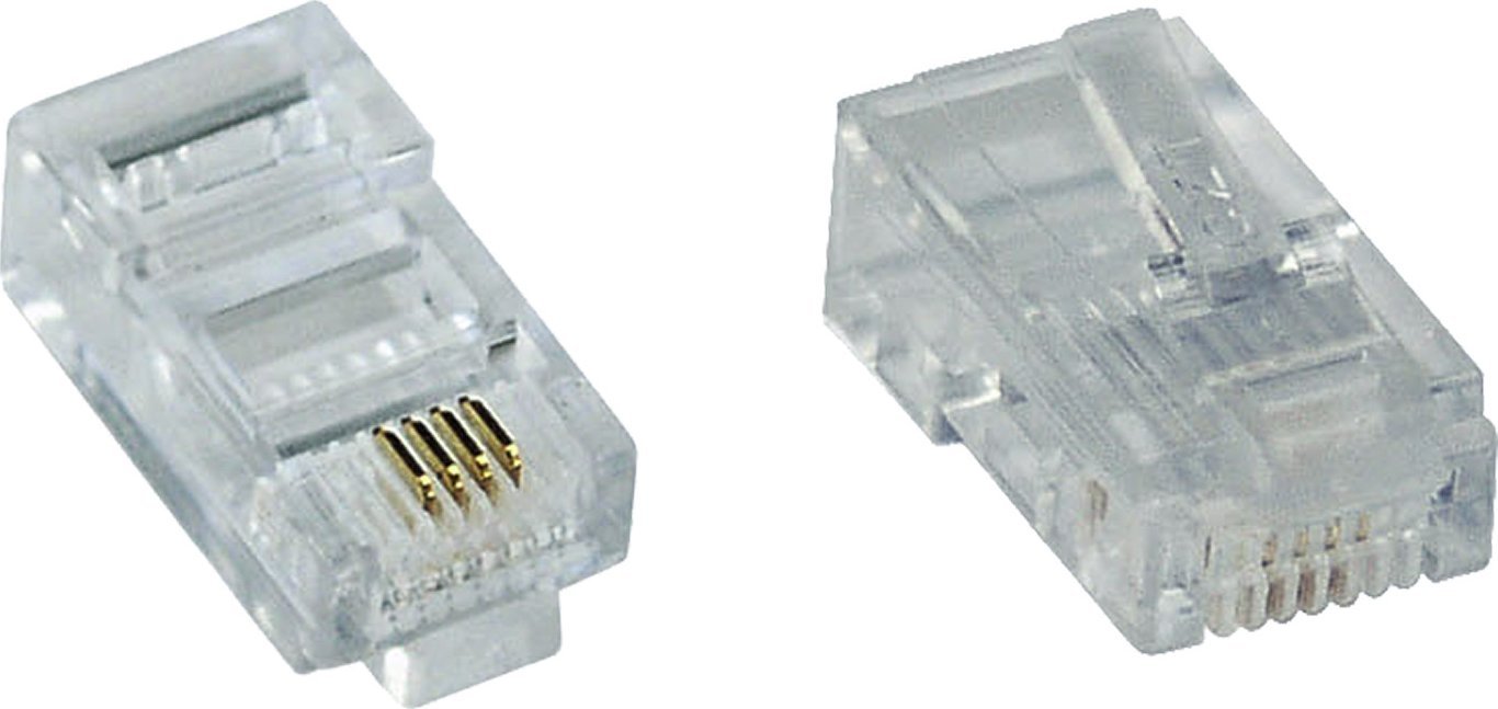 InLine InLine® 100pcs Modular Plug 8P4C RJ45 for Crimping to ribbon Cable ISDN