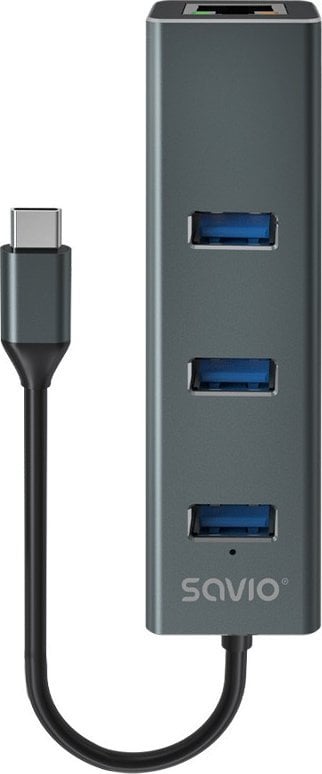 HUB USB Savio 1x RJ-45 + 3x USB-A 3.0 (SAVIO AK-57)