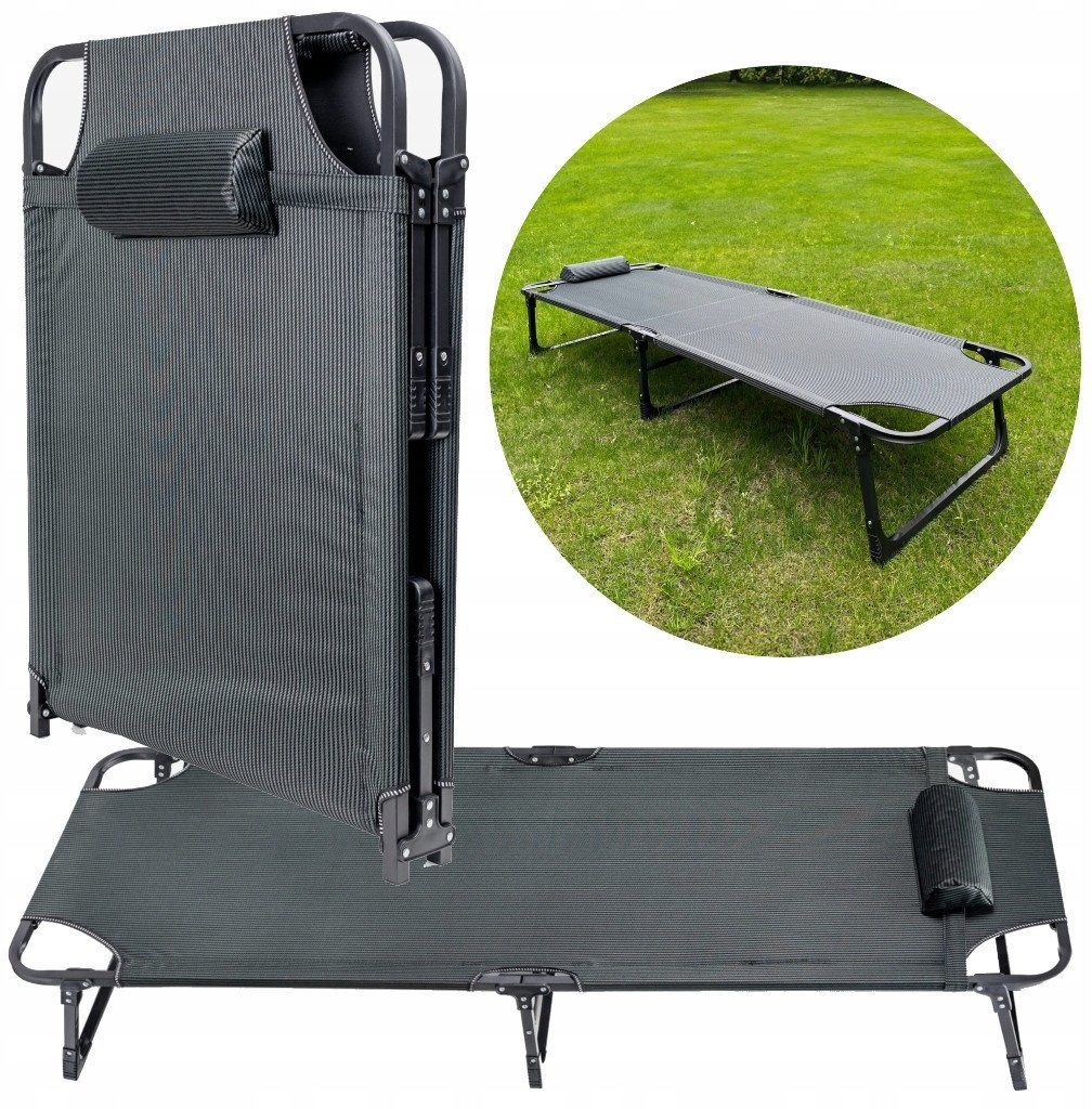 PLATINET CAMPING BED 800D OXFORD, 185X65X30 CM DARK GREEN 46143