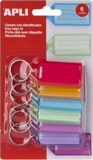 Breloczek Zawieszki na klucze APLI 29x56mm 6szt mix kolorów