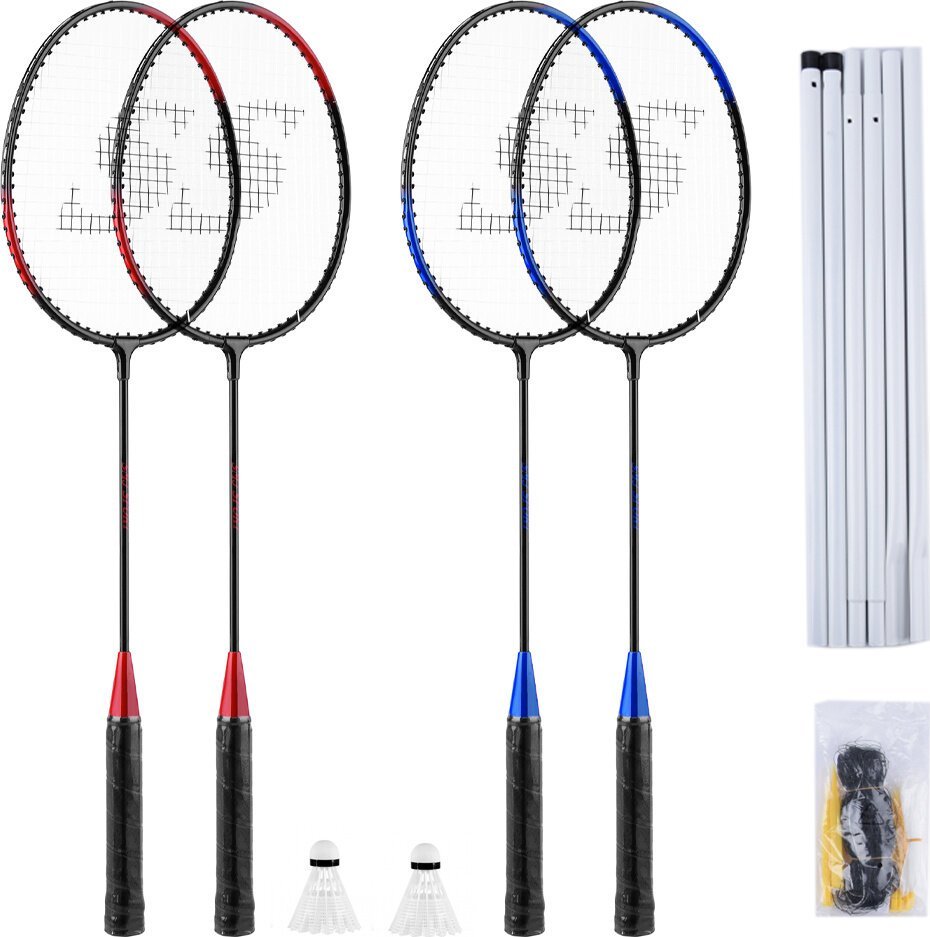 Teloon Zestaw do badmintona SMJ sport TL001 4 rakiety 2 lotki siatka słupki