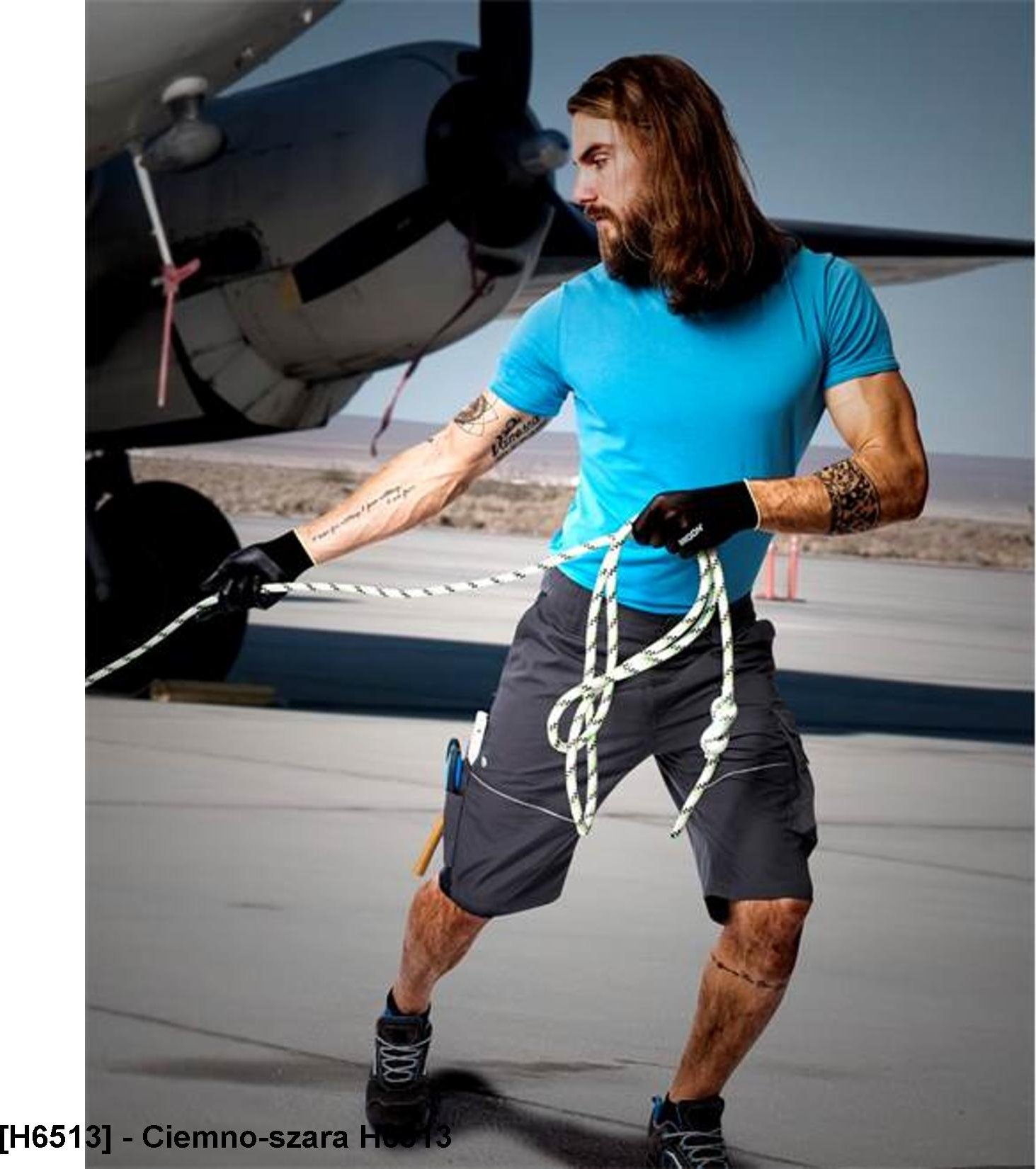 Ardon ARDON URBAN+ - szorty, 65 % poliester, 35 % bawełna, canvas, ok. 270 g/m Tabiflex - stretch, 10 kieszeni + na - Ciemno-szara H6513 56