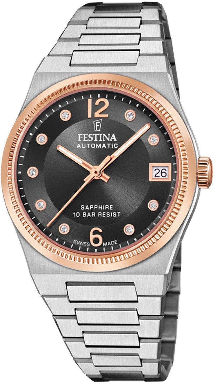 Zegarek damski Festina F20031-3 CYRKONIE srebrny