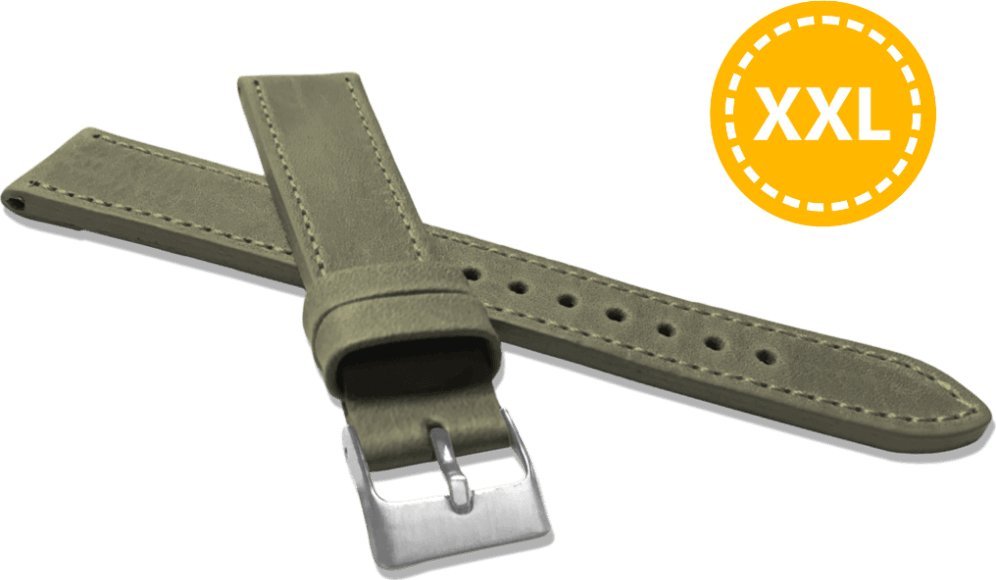 Lavvu LAVVU XXL Szyty oliwkowy pasek SPORT z luksusowej skóry Top Grain - 20 XXL