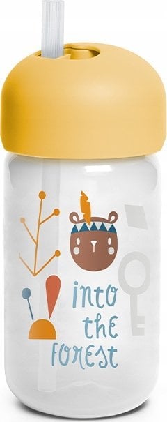 401207-BODON NIEKAPEK Z RURKĄ/ŻÓŁTY/340ML.SUAVINEX FOREST