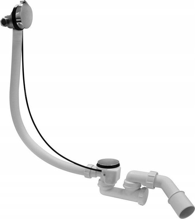 Syfon Mc Alpine Zestaw (syfon) odpływ-przelew.wannowy z odejściem 40/50mm z mech.napełniającym i autom. mosiądz chrom [5]