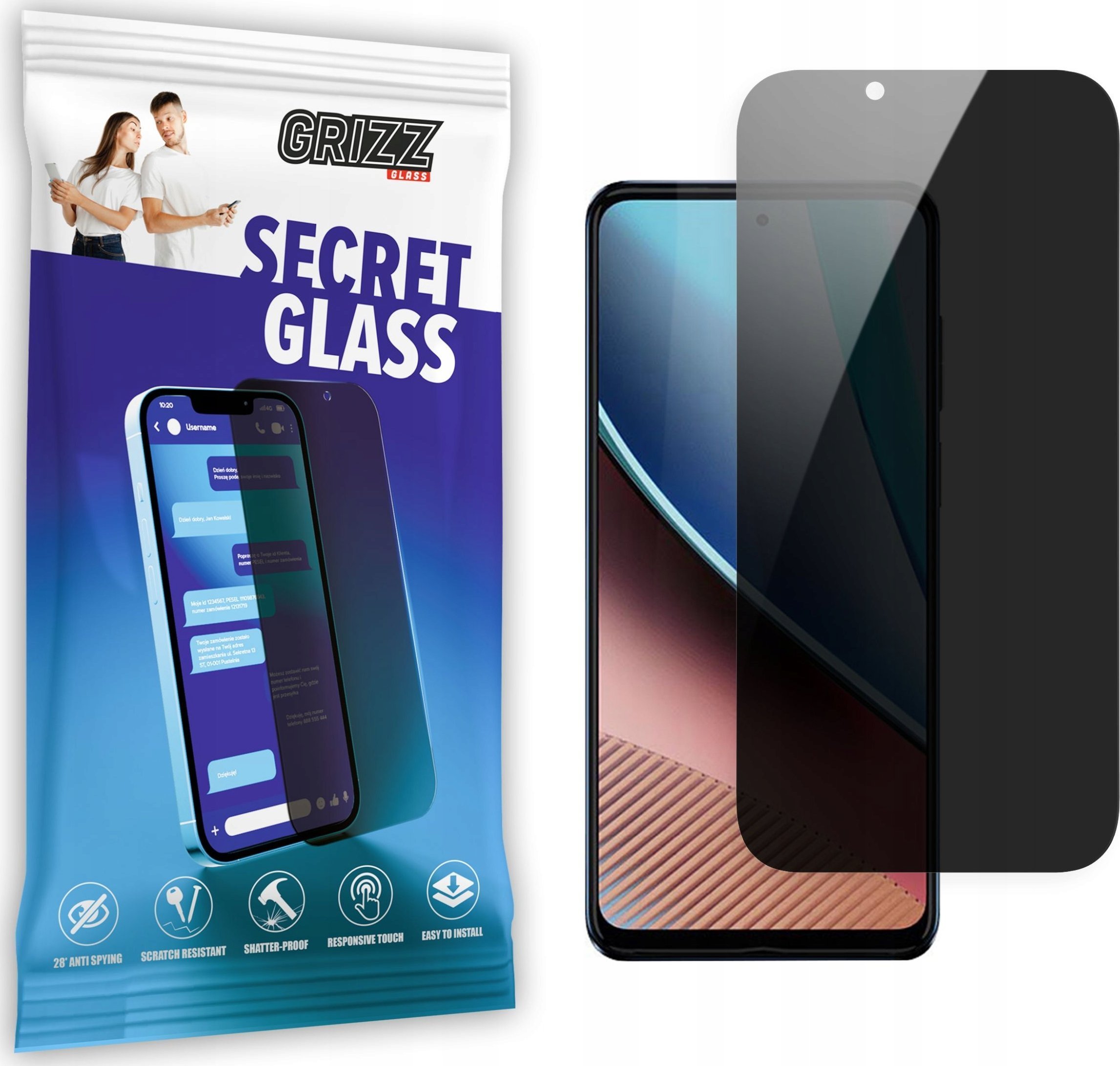 GrizzGlass Szkło prywatyzujące GrizzGlass SecretGlass Motorola Moto G Stylus 2023