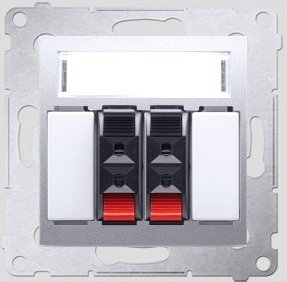 Kontakt-Simon Gniazdo głośnikowe SIMON54 podwójne srebrny - DGL32.01/43