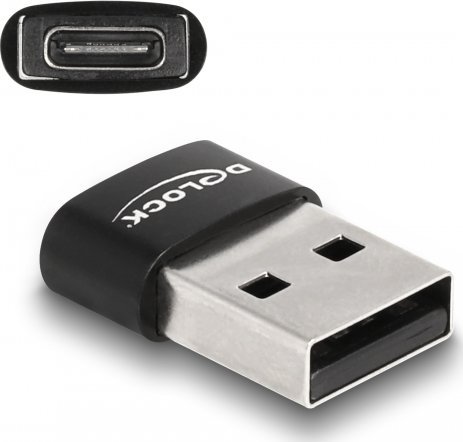 Adapter USB Delock DELOCK USB 2.0 Adapter USB Typ-A St > USB Type-C Bu schwarz