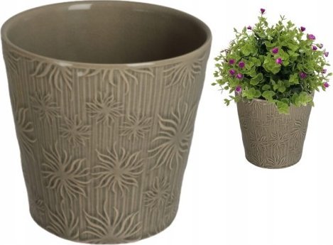 Polnix Osłonka ceramiczna 12,5x13,5 cm dekoracyjna szara