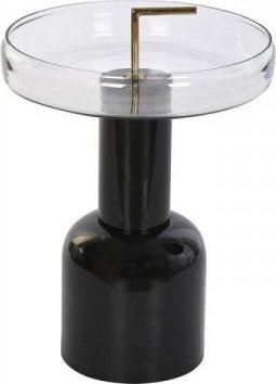 DKD Home Decor Stolik DKD Home Decor Szkło Czarny Przezroczysty Żelazo Lakierowany (41 x 41 x 57 cm)