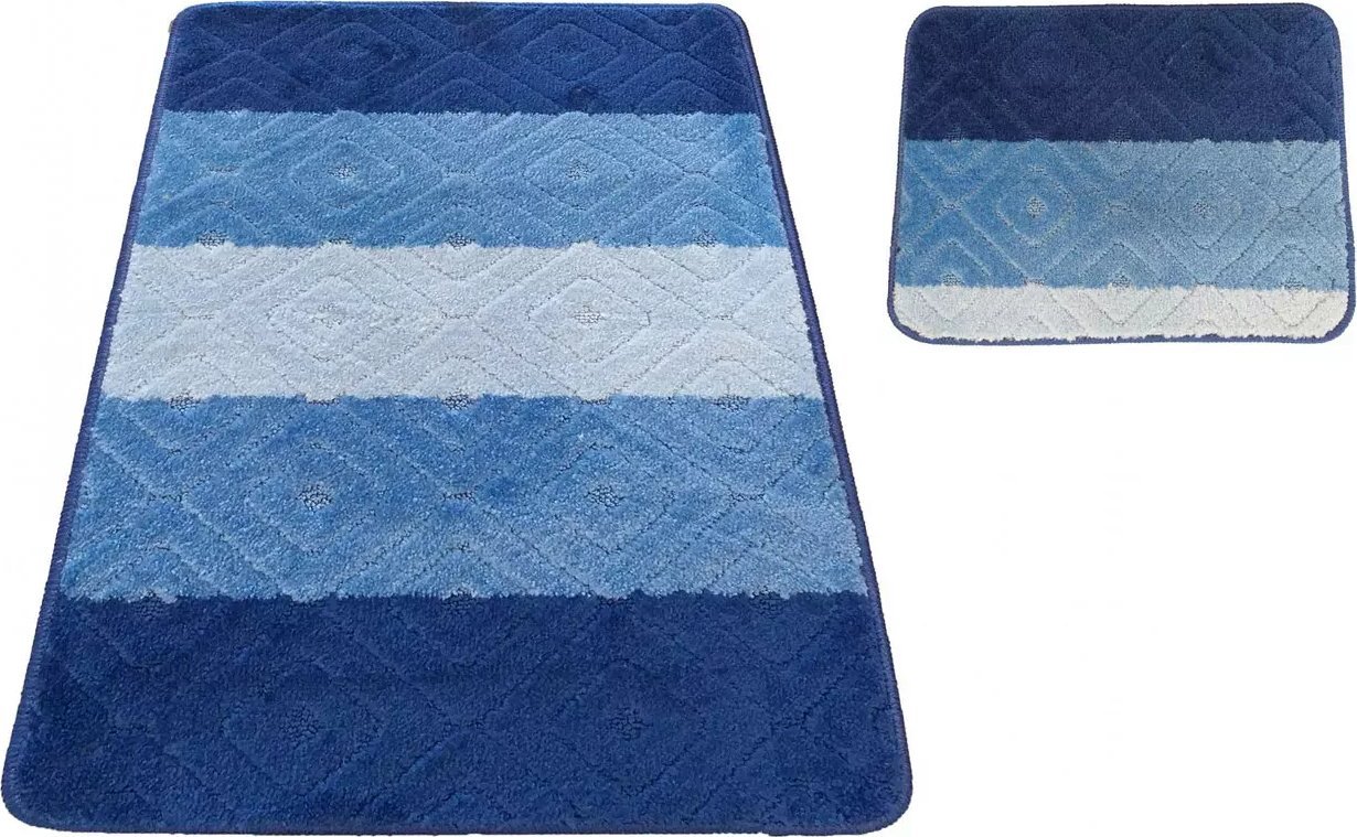 Profeos Niebieskie nowoczesne dywaniki do łazienki - Herion 3X