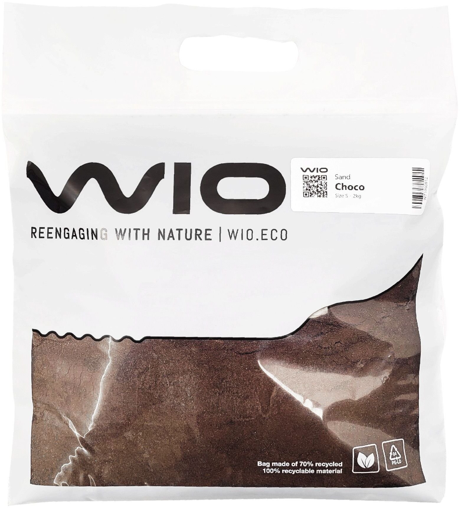 Aqua Nova WIO Czekoladowy Piasek, piasek, dekoracyjny, ciemny brązowy, 2kg, worek