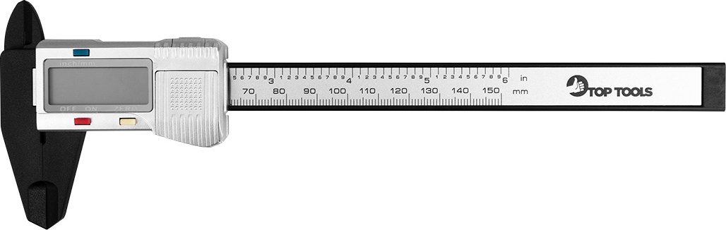 Top Tools Suwmiarka cyfrowa 150 mm, kompozyt z włókna węglowego