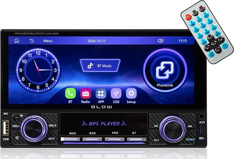 Radio samochodowe Blow 78-355# Radio blow avh-686b rds mp3/usb/micro sd/bluetooth