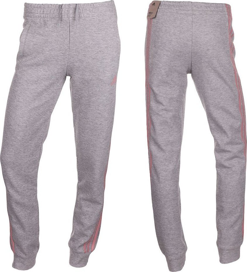 Adidas Spodnie dla dzieci adidas 3-Stripes Tapered Leg szare HD4362 152cm