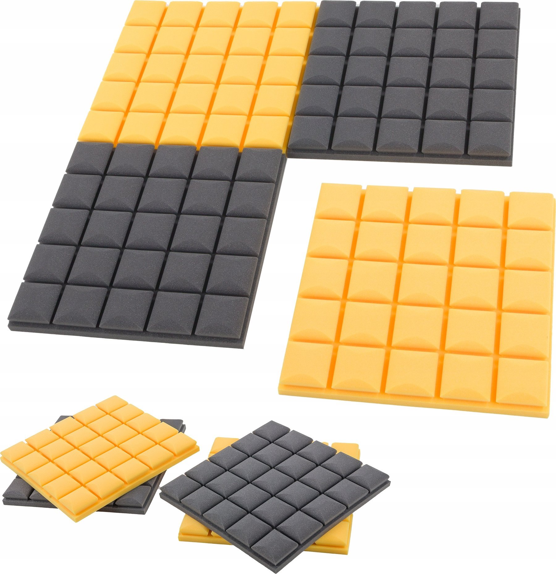 Ozdobna mata akustyczna panel wygłuszający kostka zestaw 4 sztuki 50x50x5cm do studia i biura