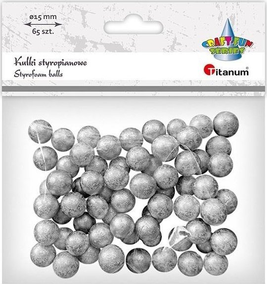 Kulki styropianowe 15mm 65szt srebrne