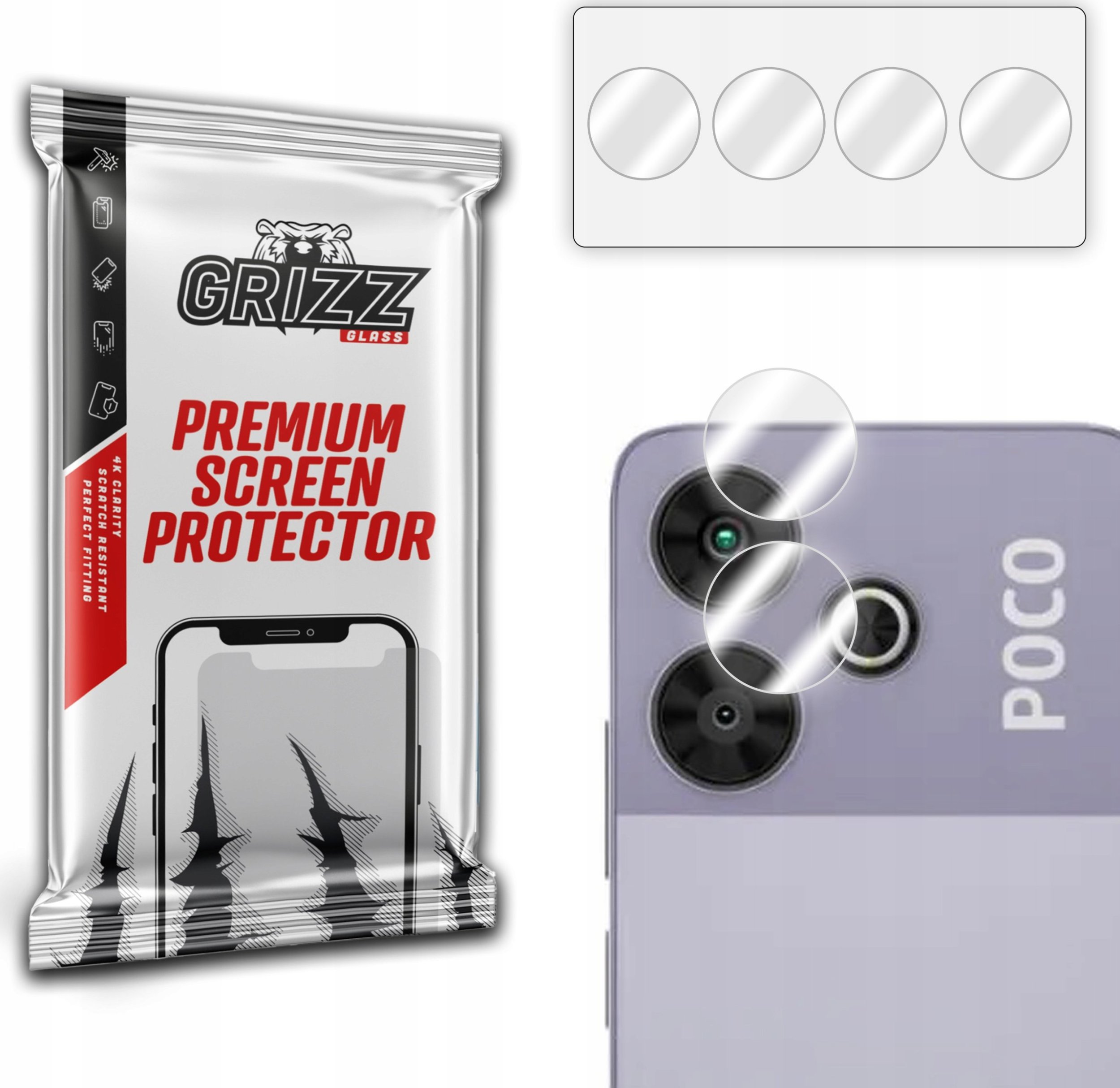 GrizzGlass Szkło na aparat GrizzGlass HybridGlass Camera do Xiaomi POCO M6 Plus 5G
