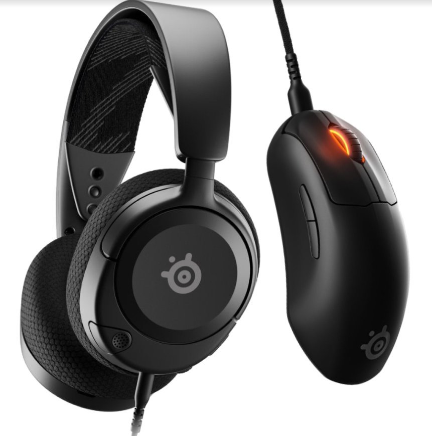 Słuchawki SteelSeries Arctis Nova 1 Czarne (61606) + Prime Mini (62421