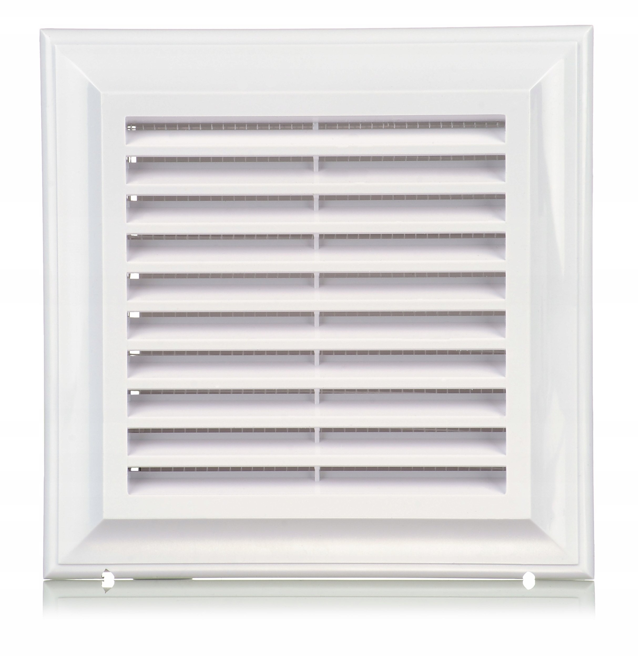 Kratka wentylacyjna 180x250mm z siatką i kołnierzem prostokątnym 138x208mm biała EL250A