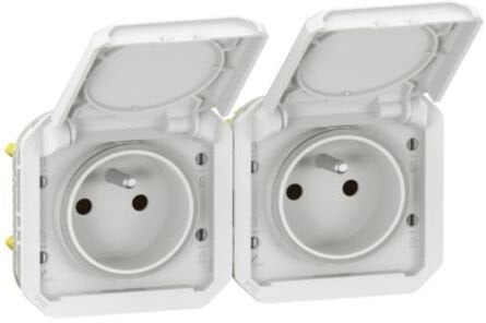 Legrand PLEXO 55 Gniazdo 2x2P+Z poziome mechanizm 16A - 250V AC białe 069642L
