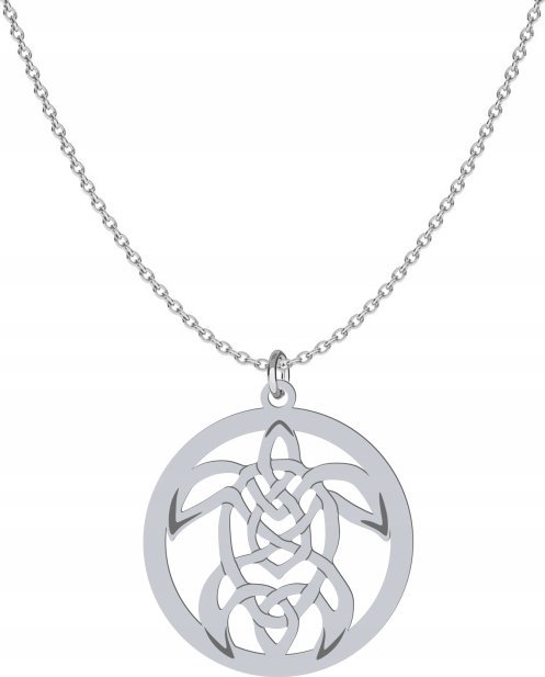 Radziszewska Jewellery Prezent Naszyjnik Srebrny z Żółwiem Ażurowym Żółw 925 DEDYKACJA GRAWER
