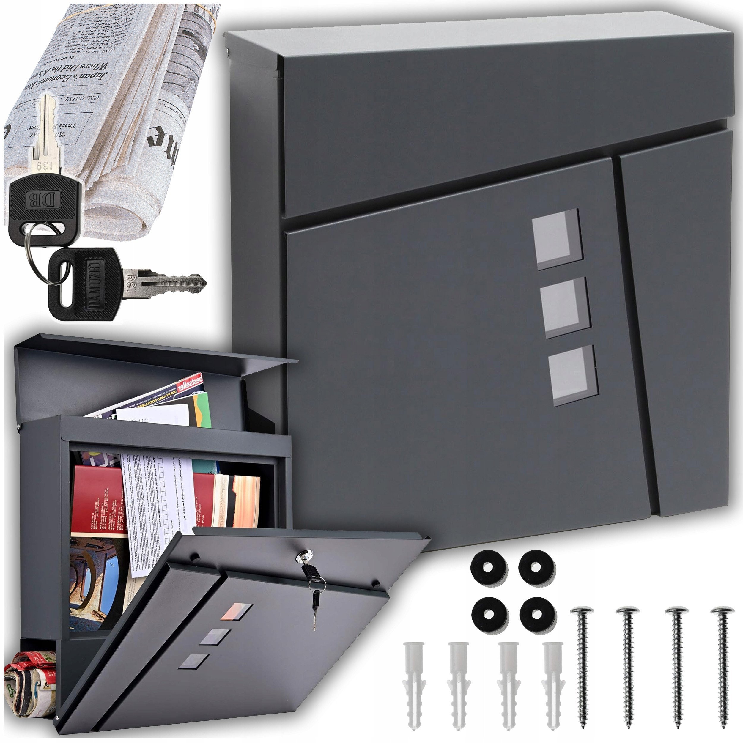 M44B SKRZYNKA POCZTOWA NA LISTY GAZETY MODERN ANTR