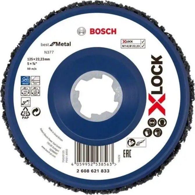 Bosch Bosch X-LOCK coarse cleaning disc, N377 metal, 125mm, grinding disc (black)