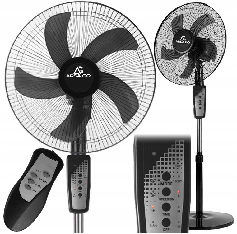 WENTYLATOR STOJĄCY PODŁOGOWY MOCNY DUŻY WIATRAK CYRKULATOR REGULACJA PILOT