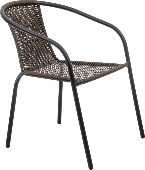 Mirpol BRĄZOWE KRZESŁO OGRODOWE ZE STALI I POLIRATTANU