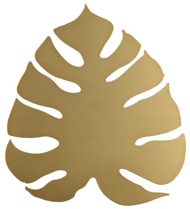 Kinkiet w kształcie liścia 35x39 Lampa ścienna monstera metalowa złota 3xG9