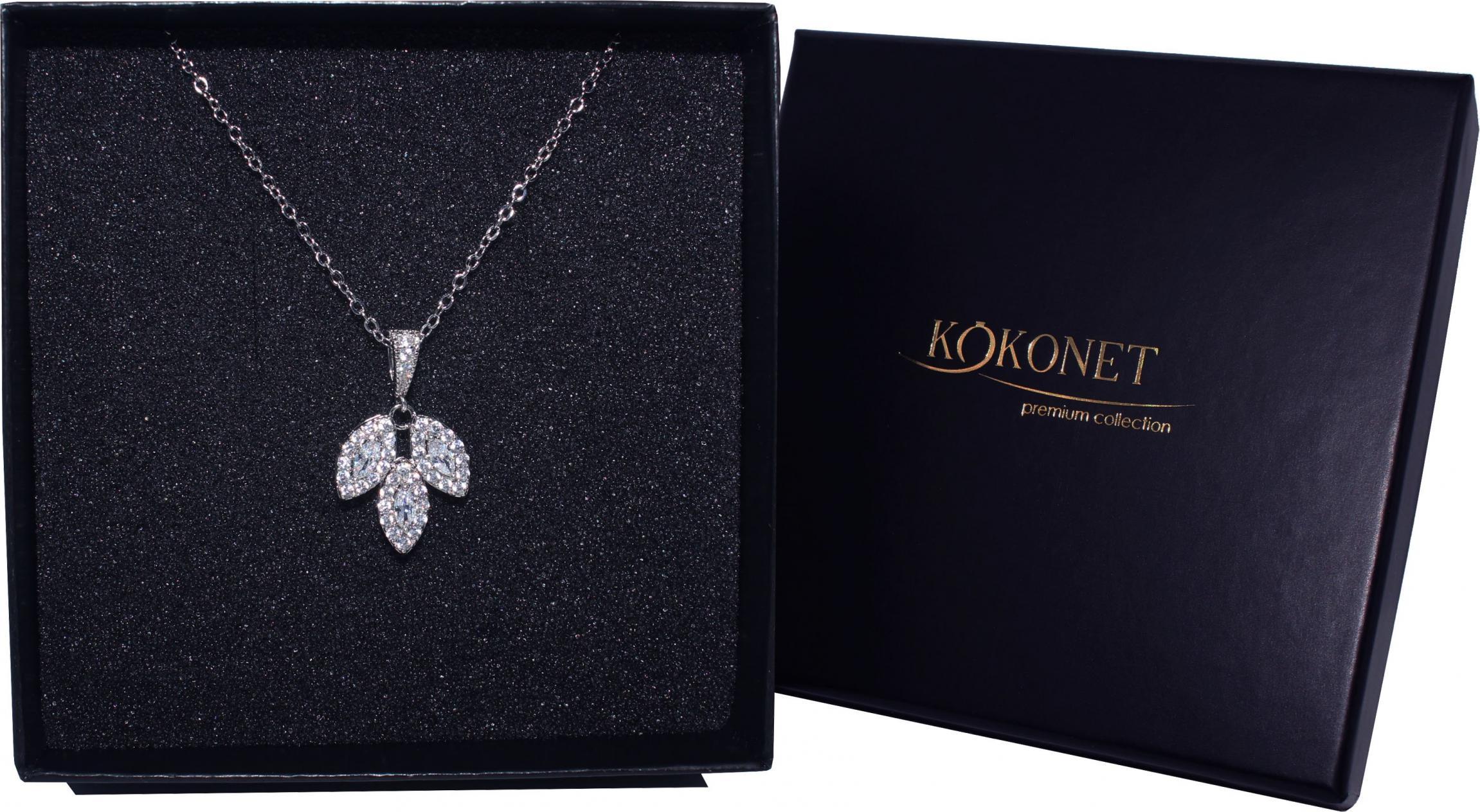 KOKONET łańcuszek z zawieszką LISTEK boho KAMIEŃ delikatny