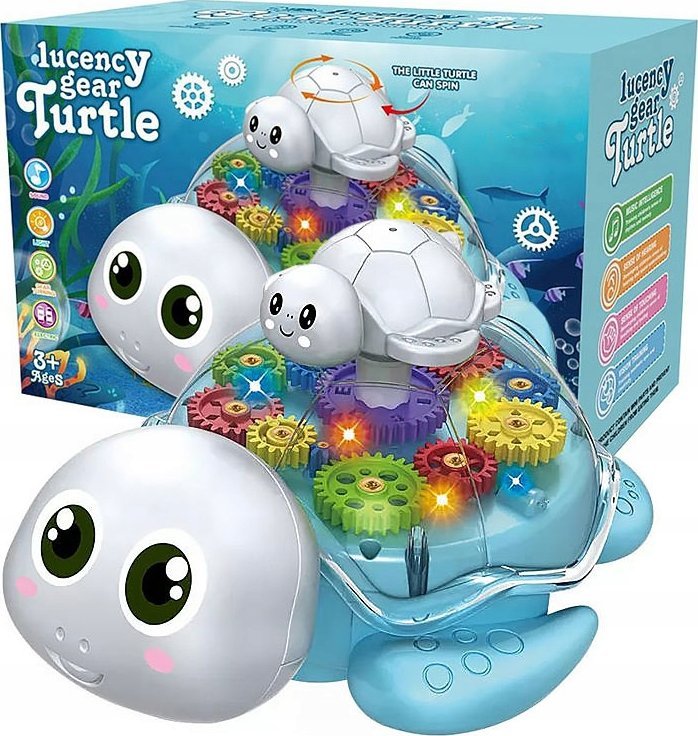 Żółw Świecący Z Dźwiękiem Jeżdzący Interaktywny Kolorowy Żółwik Dla Dzieci
