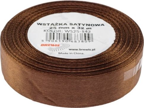 BREWIS Wstążka satynowa BREWIS 25mm/32mm kolor 142 brązowy Brewis