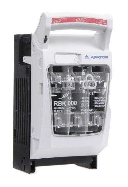 Apator Rozłącznik izolacyjny bezpiecznikowy montaż tablicowy zaciski kablowe 1,5-35 mm2 RBK000 690V 160A