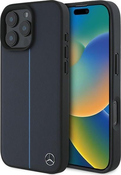 Mercedes MEHMP16X23RURBV iPhone 16 Pro Max 6.9" granatowy/navy hardcase MB Blue Line Leather MagSafe