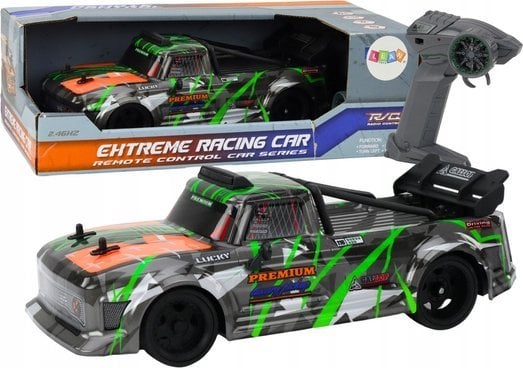 LeanToys Autko Zdalnie Sterowane RC 1:16 Gumowe Koła Drift Siwo-Zielone