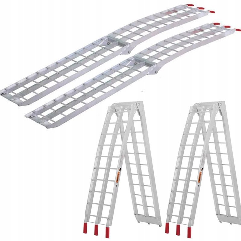 RAMPY RAMPA ZAŁADUNKOWA NAJAZDY SZYNY SKŁADANE ALUMINIOWE 680KG 195CM 28CM