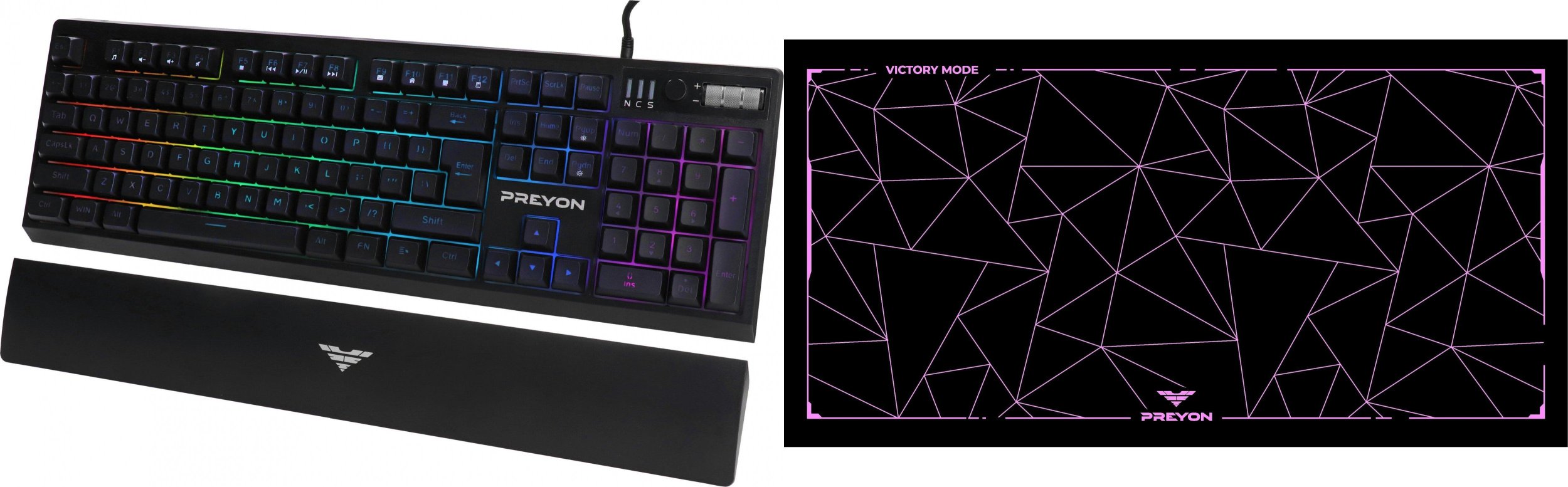 Klawiatura PREYON Klawiatura Preyon Long Claw Alpha (PLCA104B) + Podkładka PREYON Falcon Speed XXL (PFS120)