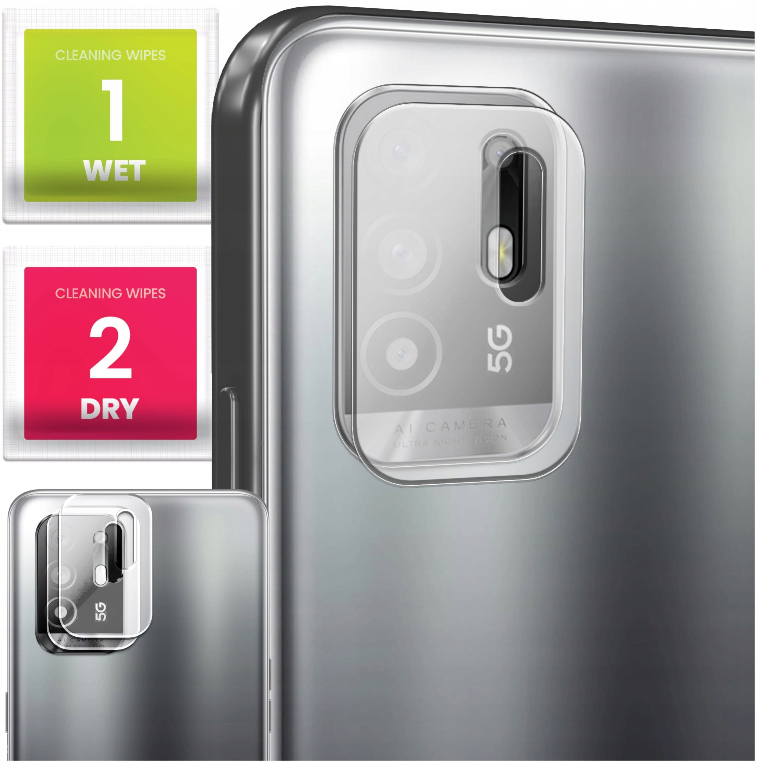 2-PAK Szkło Na Aparat Do Oppo Reno5 Z (Hartowane, Ochronne Na Obiektyw 9H)