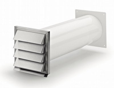 Murgennemføring komplet inkl. modtryksspjæld, plast/stål