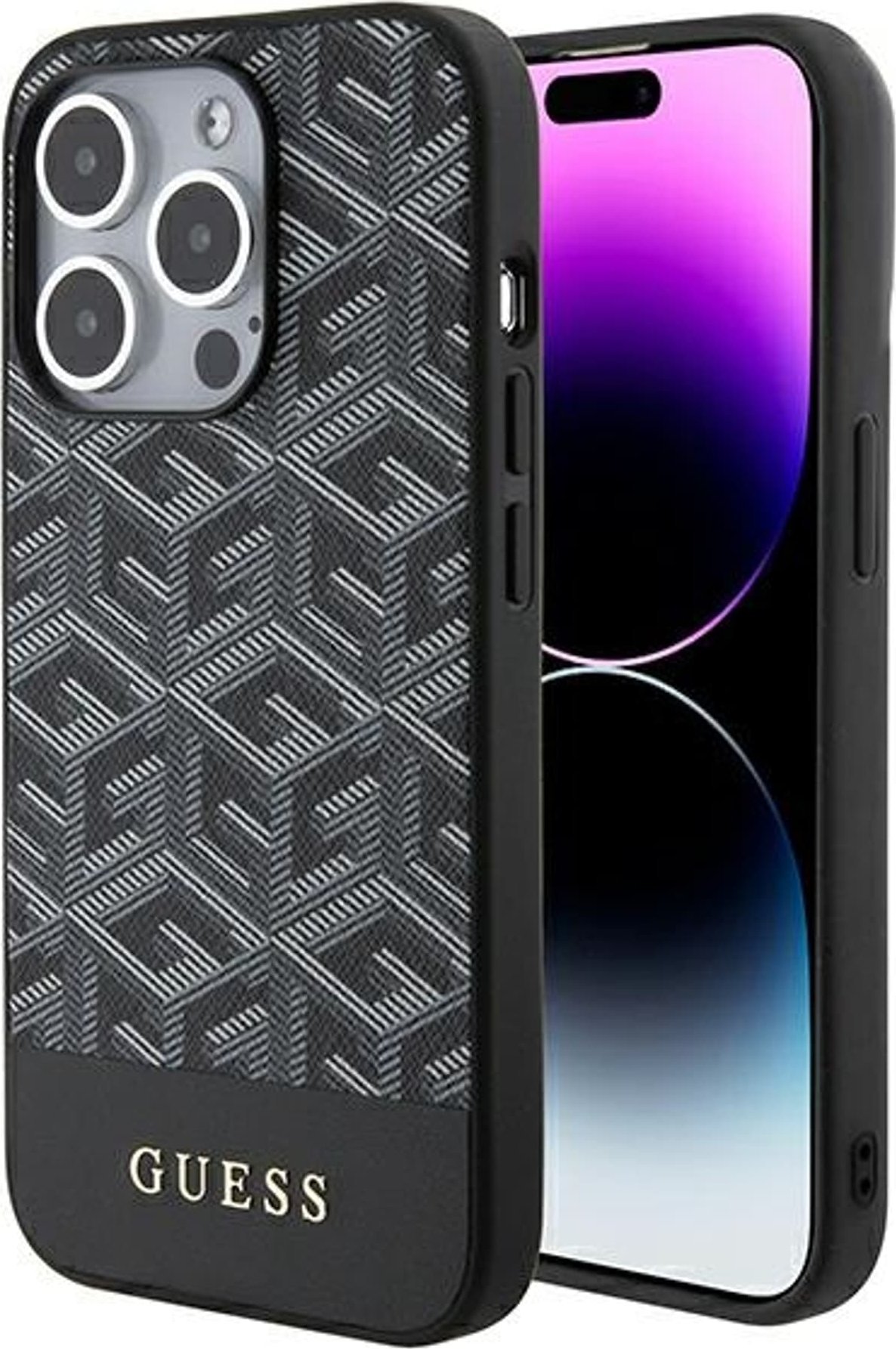 Guess GUHMP15XHGCFSEK iPhone 15 Pro Max 6.7" czarny/black hardcase GCube Stripes MagSafe