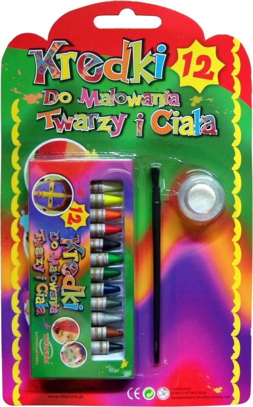 Titanum Kredki do malowania twarzy 12 kol.z pędzelkiem Titanum