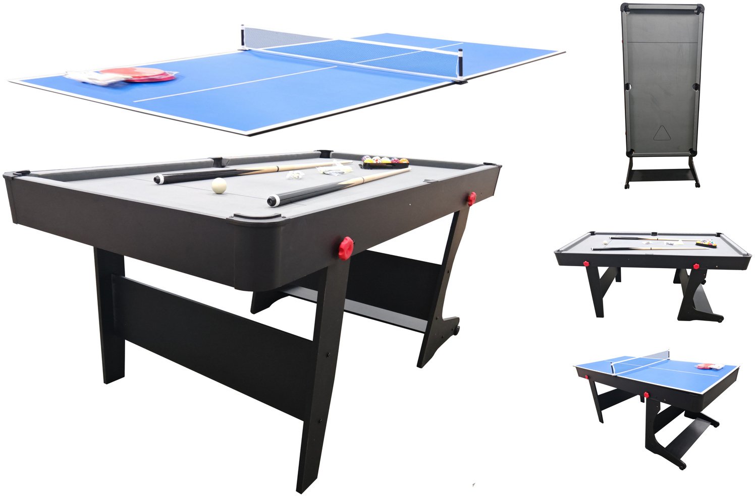 Stół bilardowy UP! 6FT składany 3w1 z blatem do tenisa stołowego