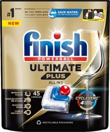 Finish Ultimate Plus Fresh Kapsułki do mycia naczyń w zmywarce 549 g 45 szt.