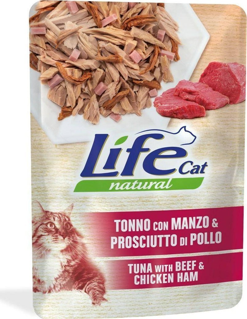 Life Pet Care LIFE CAT sasz.70g TUNA + BEEF + HAM /30