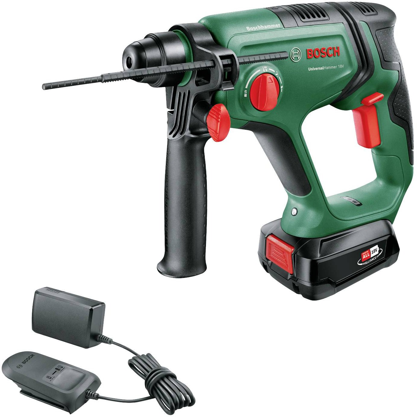 Młotowiertarka Bosch Bosch cordless hammer drill UniversalHammer 18V (green/black, Li-ion battery 2.5Ah, case, POWER FOR ALL ALLIANCE)
