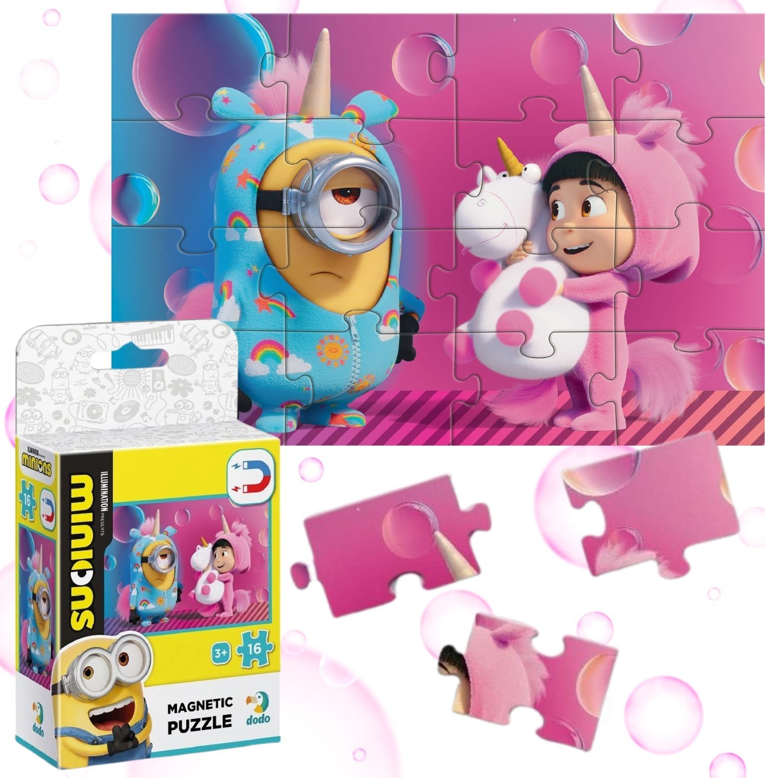 Dodo MAGNETYCZNE PUZZLE MINIONKI 16 ELEMENTÓW DO UŁOŻENIA DLA NAJMŁODSZYCH