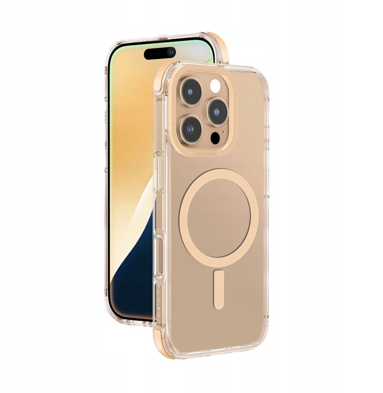 Etui silikonowe AMAZINGTHING Omni Mag Case do iPhone 16 Pro Max - różowe złoto